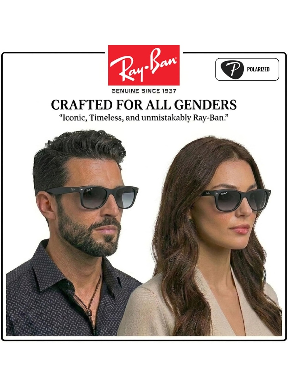 Ray Ban Black New Wayfarer Polarized RB 2132